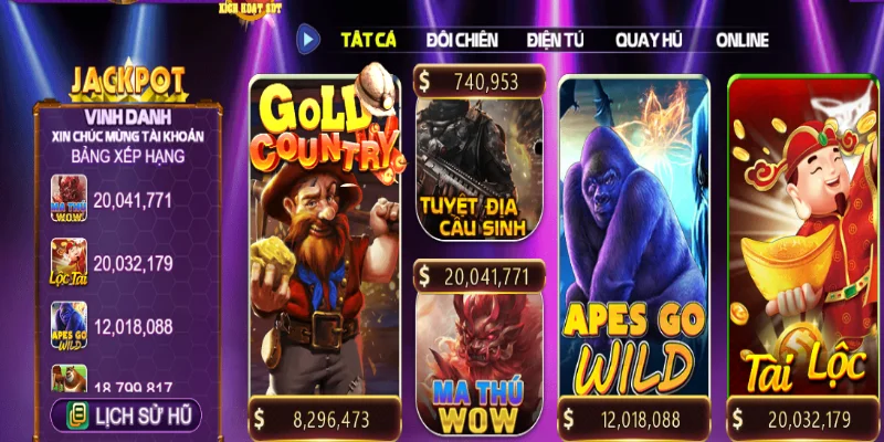 Gold Country 68 game bài là trò chơi jackpot phổ biến trong danh sách đổi thưởng